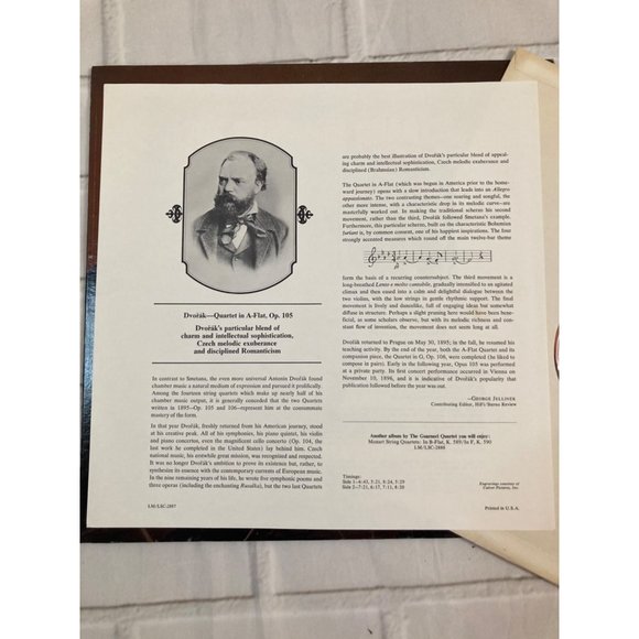 Classical Vinyl The Guarneri Quartet Performing Dvorak and Smetana String Quarte - Picture 5 of 9